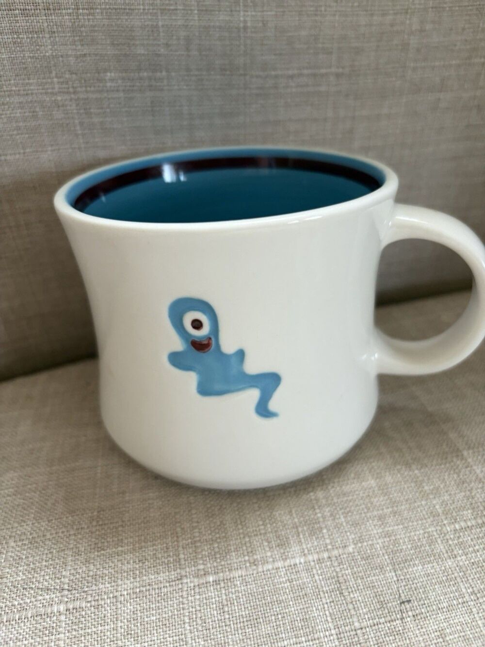 Starbucks 2006 Blue Cyclops Ghost Coffee Mug 14 oz Heavy Ceramic